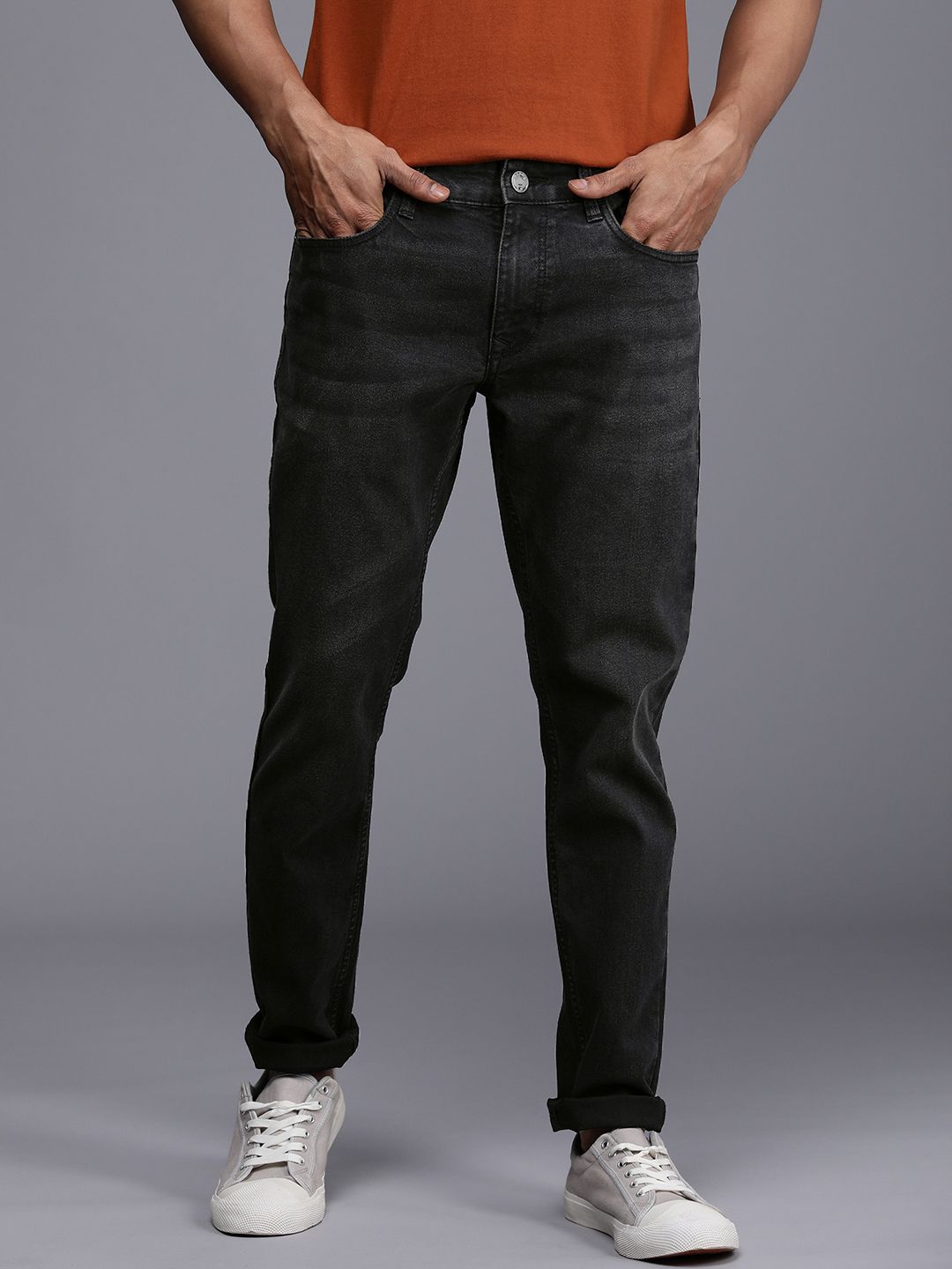 WROGN Slim Men Dark Grey Jeans - Buy WROGN Slim Men Dark Grey