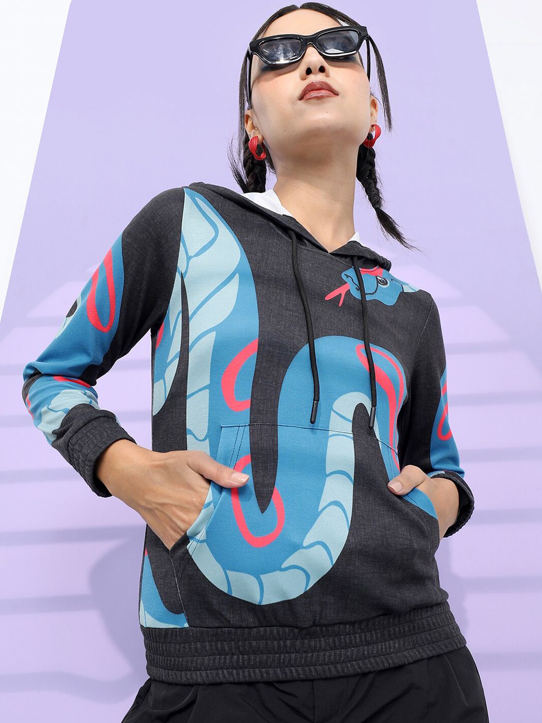 Tokyo Talkies Women Printed Hooded Sweatshirt-picture-27