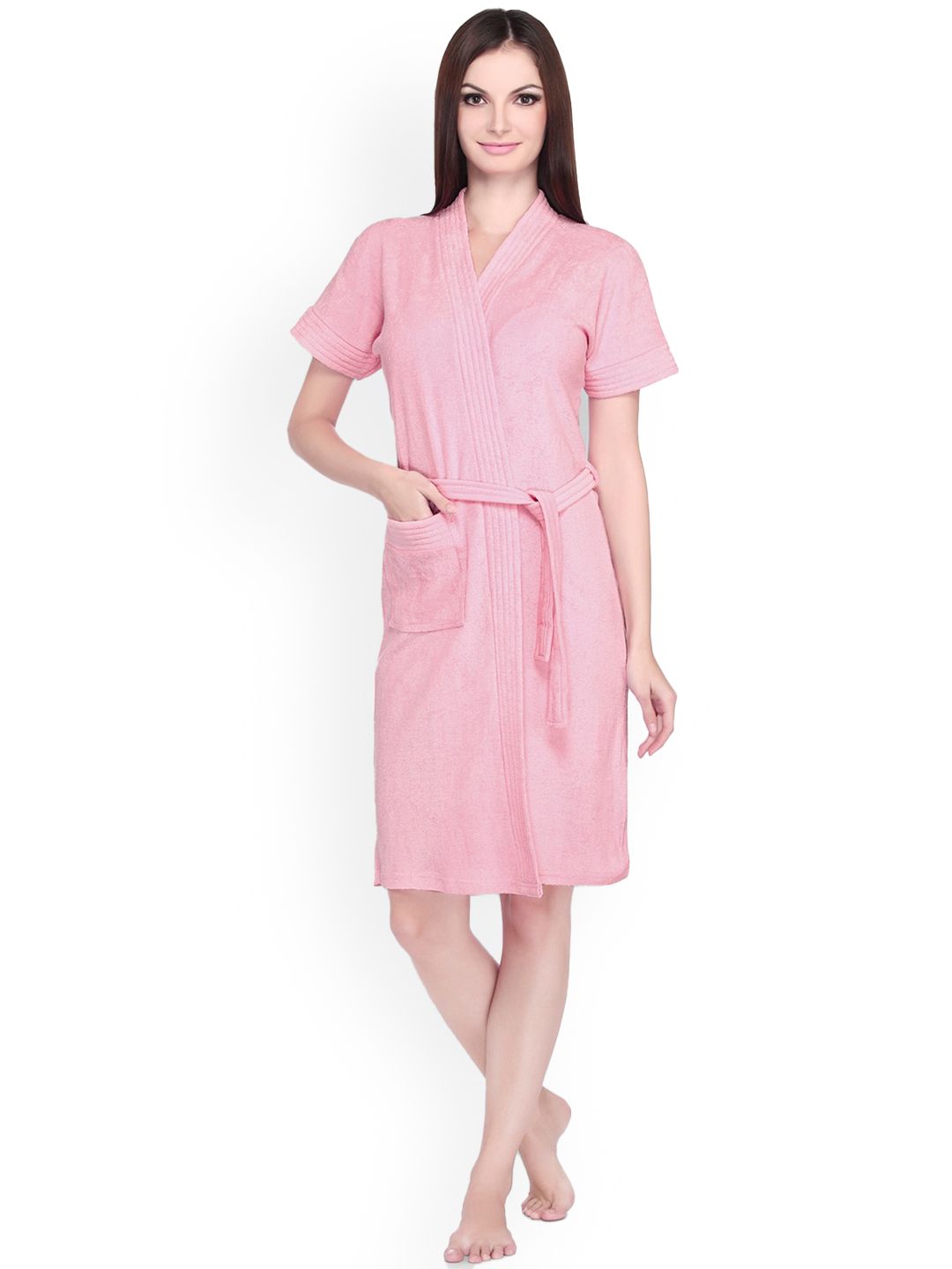 Sand Dune Women Plus Size Pure Cotton Bath Robe with Belt-picture-30