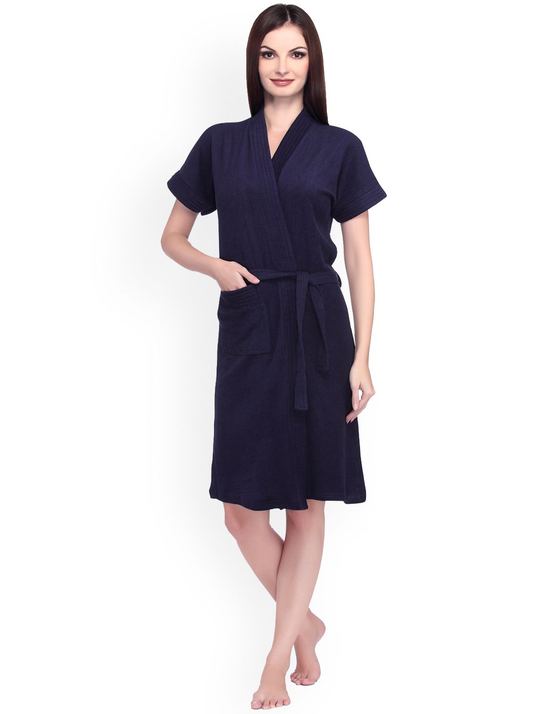 Sand Dune Women Plus Size Pure Cotton Bath Robe with Belt-picture-30