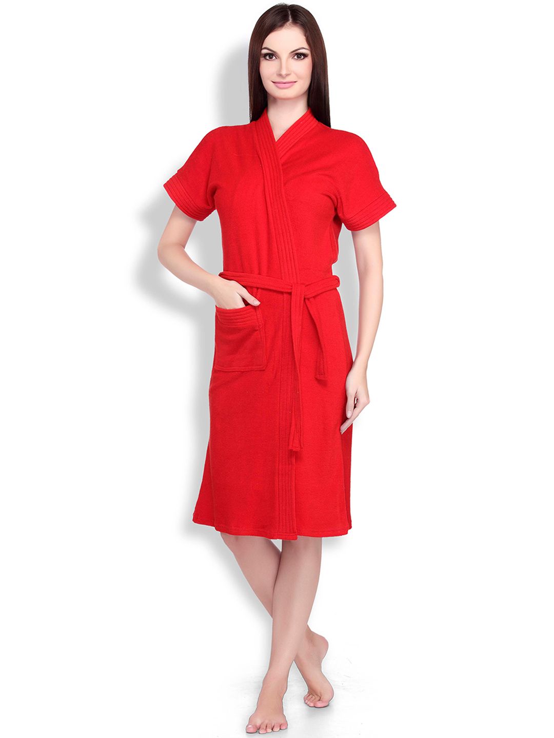 Sand Dune Women Plus Size Pure Cotton Bath Robe with Belt-picture-17