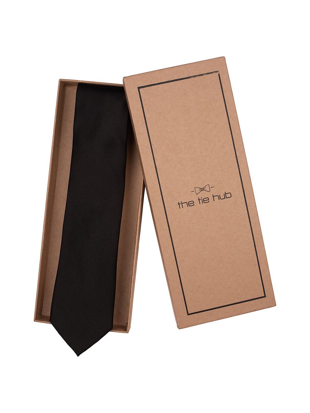 The Tie Hub Men Solid Pure Silk Skinny Tie-picture-57
