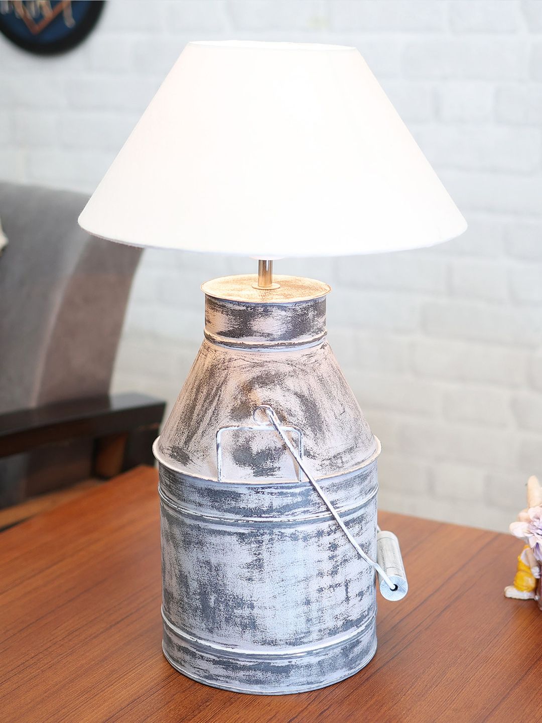 Homesake White Milk Churn Can Table Lamp With Cone Shade-image-19