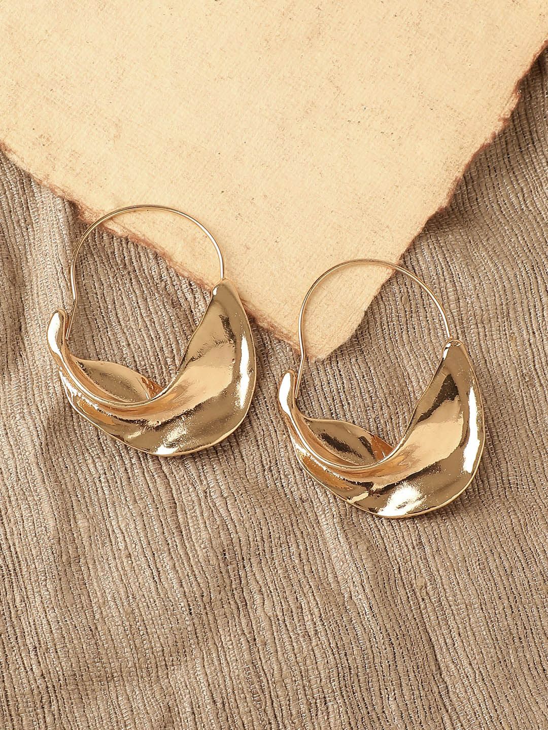 SOHI Gold-Plated Classic Hoop Earrings-picture-53