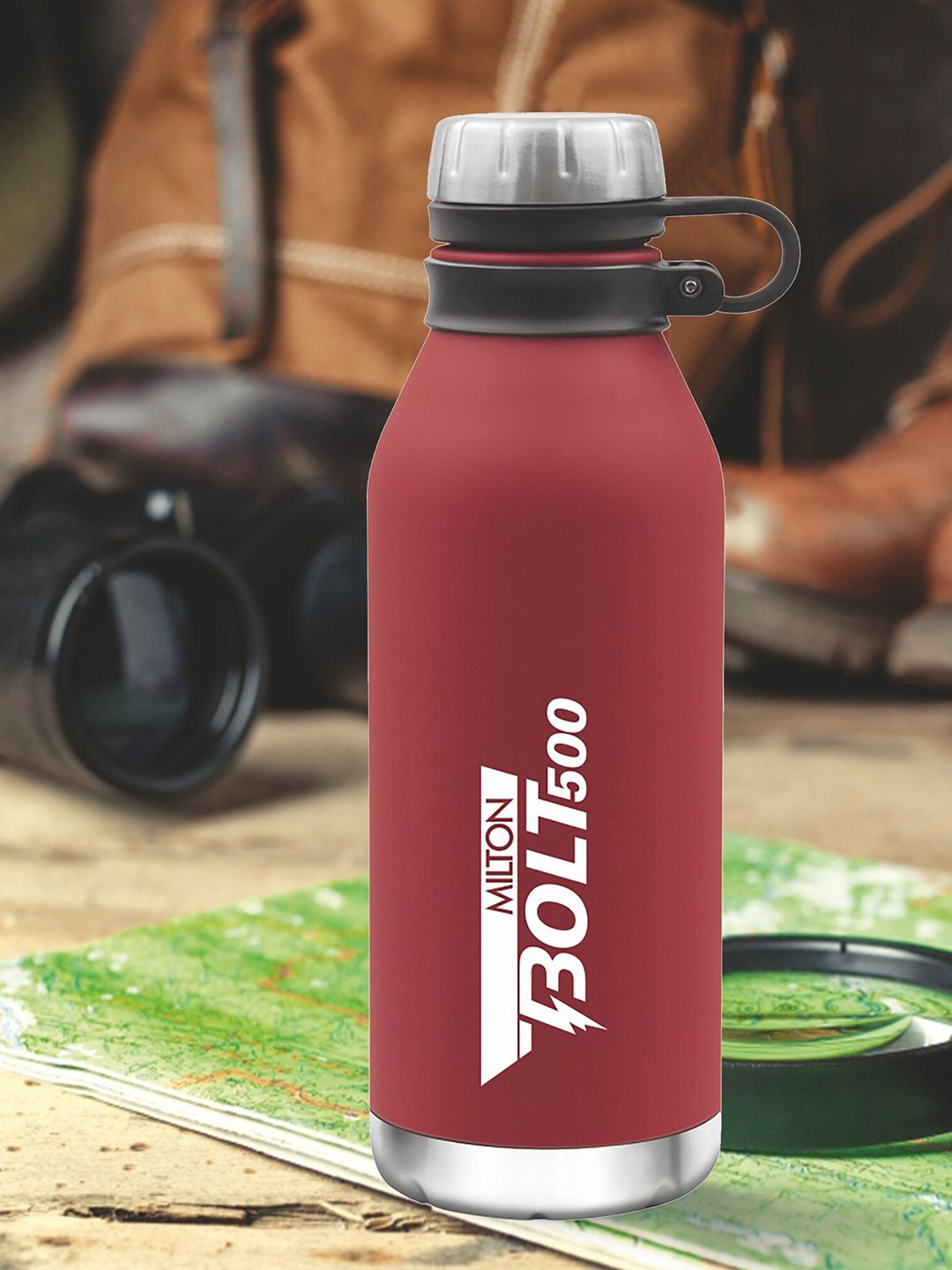 Milton Bolt 500 Red Thermosteel Double Wall Vacuum Sipper Water Bottle- 500 ml