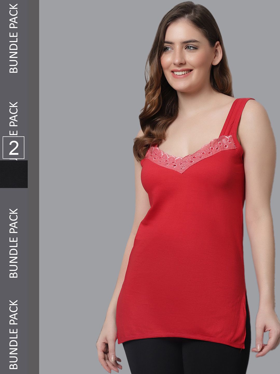 KEX Pack Of 2 Non-Padded Cotton Camisoles-picture-35