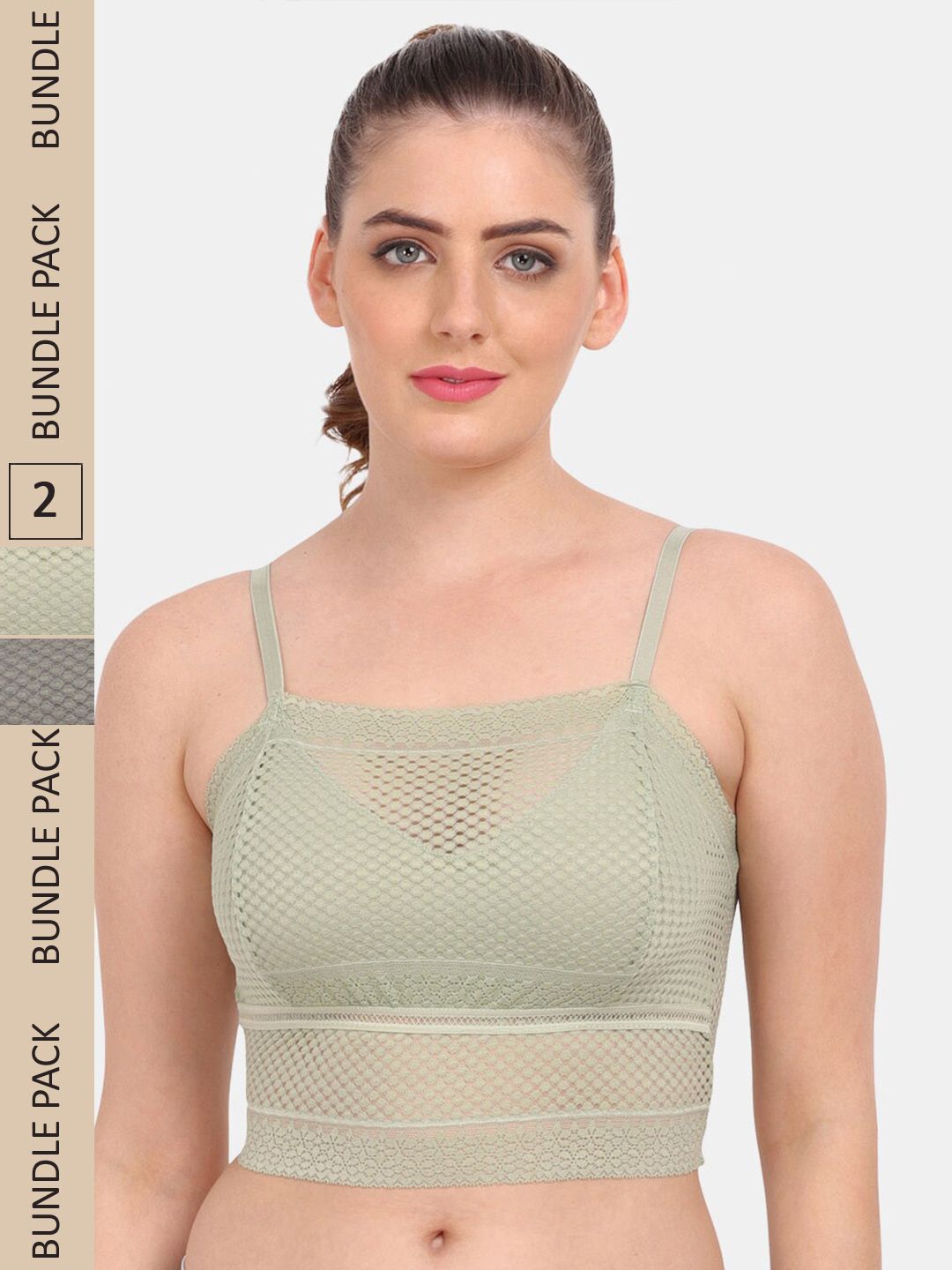 Amour Secret Pack of 2 Floral Bralette Lightly Padded Bra PD837-picture-31