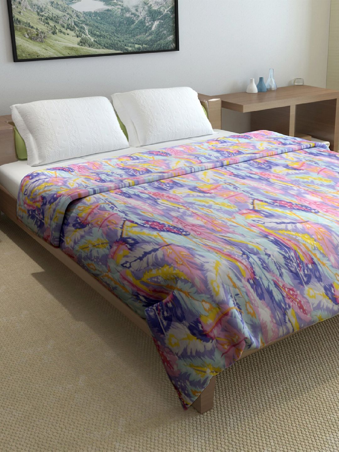 Divine Casa Pink & Purple Mild Winter 150 GSM Reversible Double Bed Comforter-picture-21
