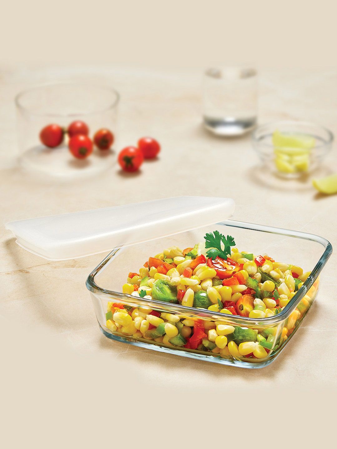BOROSIL Transparent Glass Square Cake Baking Dish With Lid 500 ml-image-25