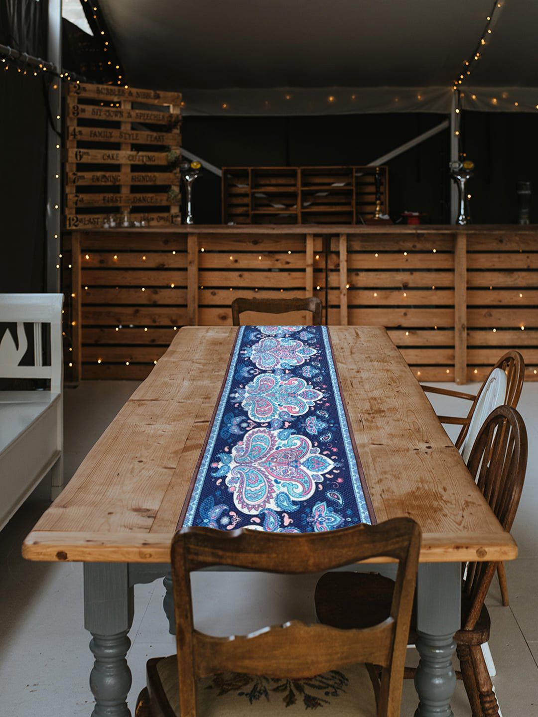 Mona B Blue & White Printed Table Runners-picture-52