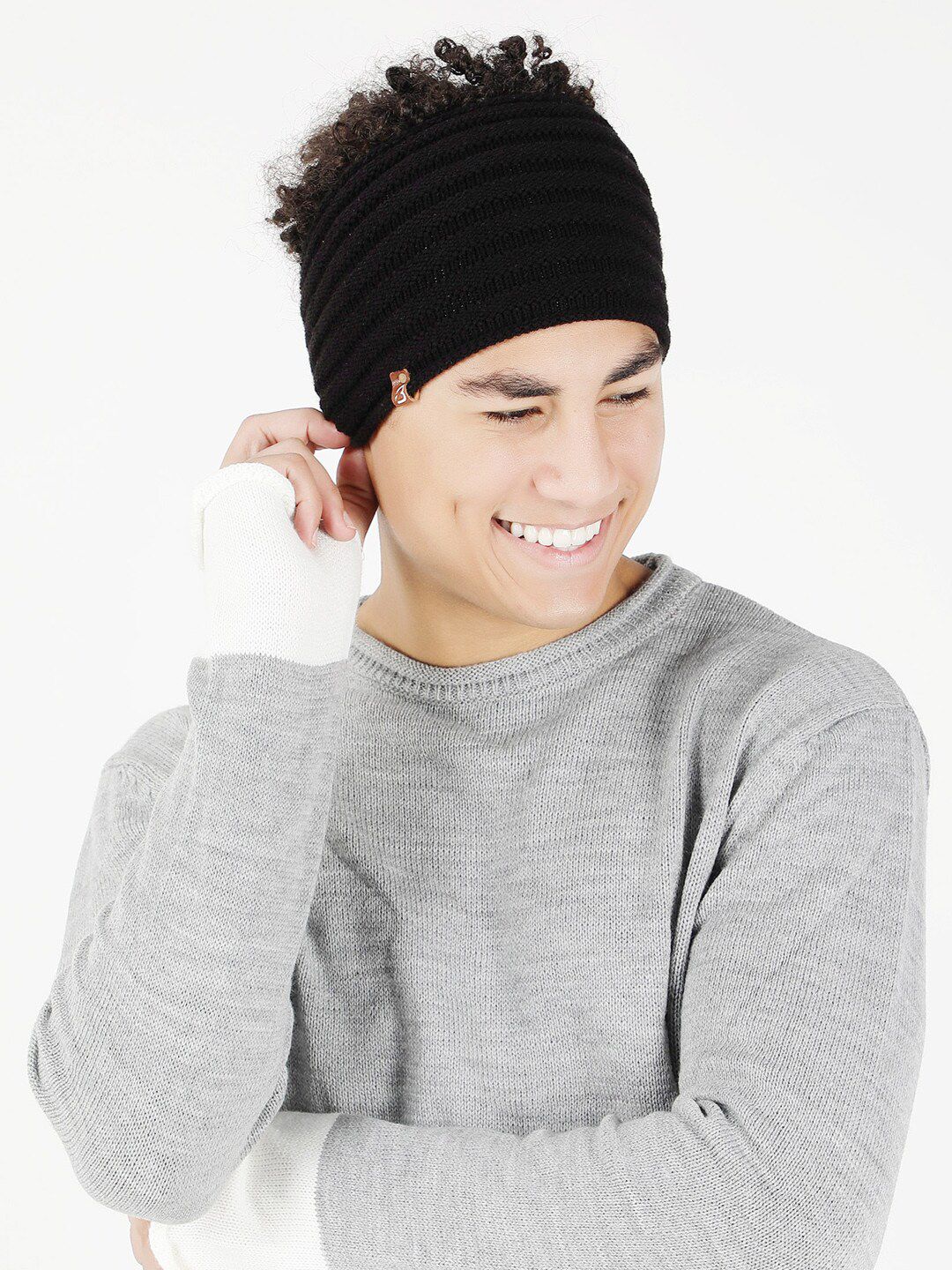 Bharatasya Men Knitted Woolen Headband Earwarmer-picture-36