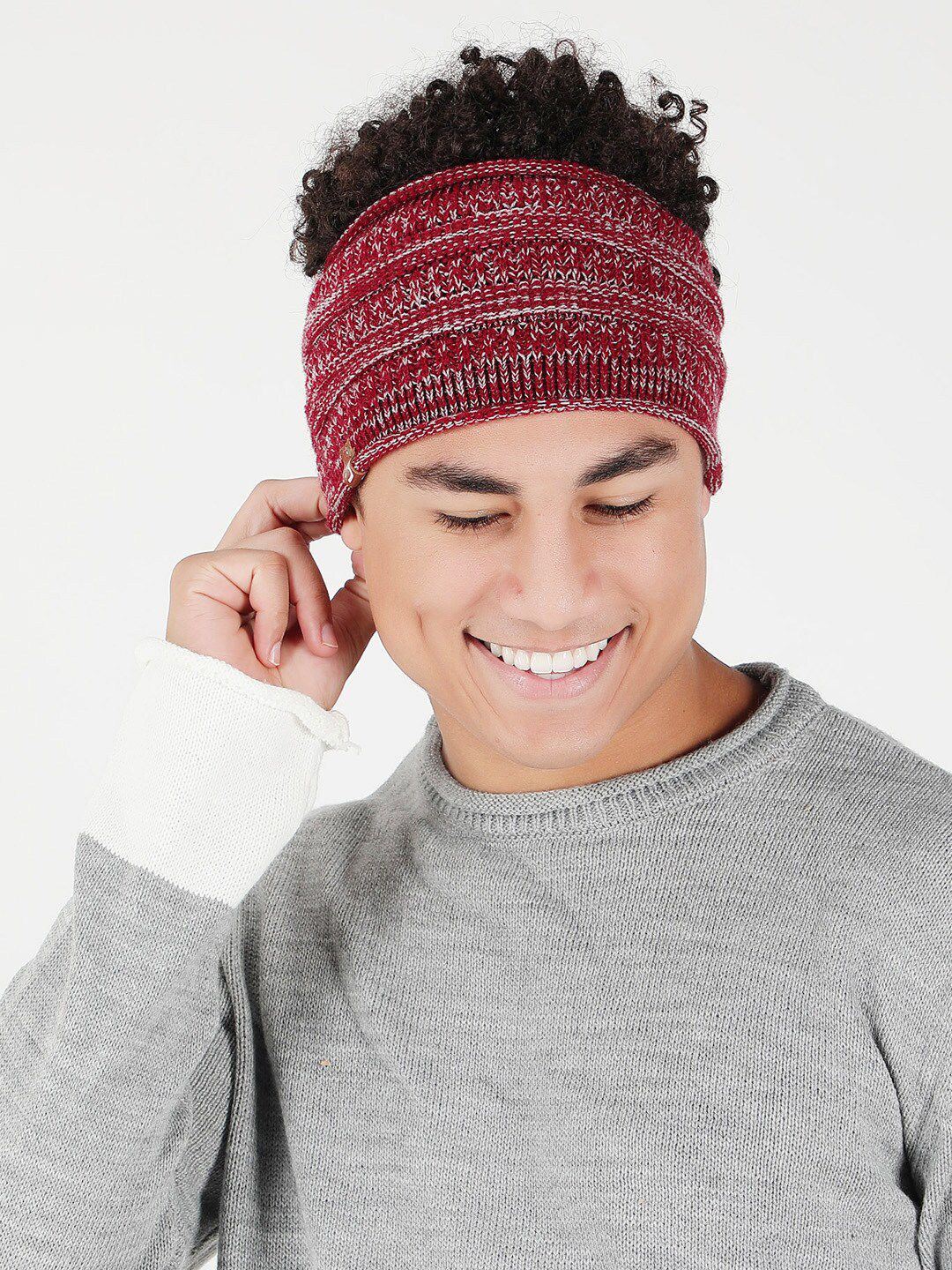 Bharatasya Men Knitted Woolen Headband Earwarmer-picture-42