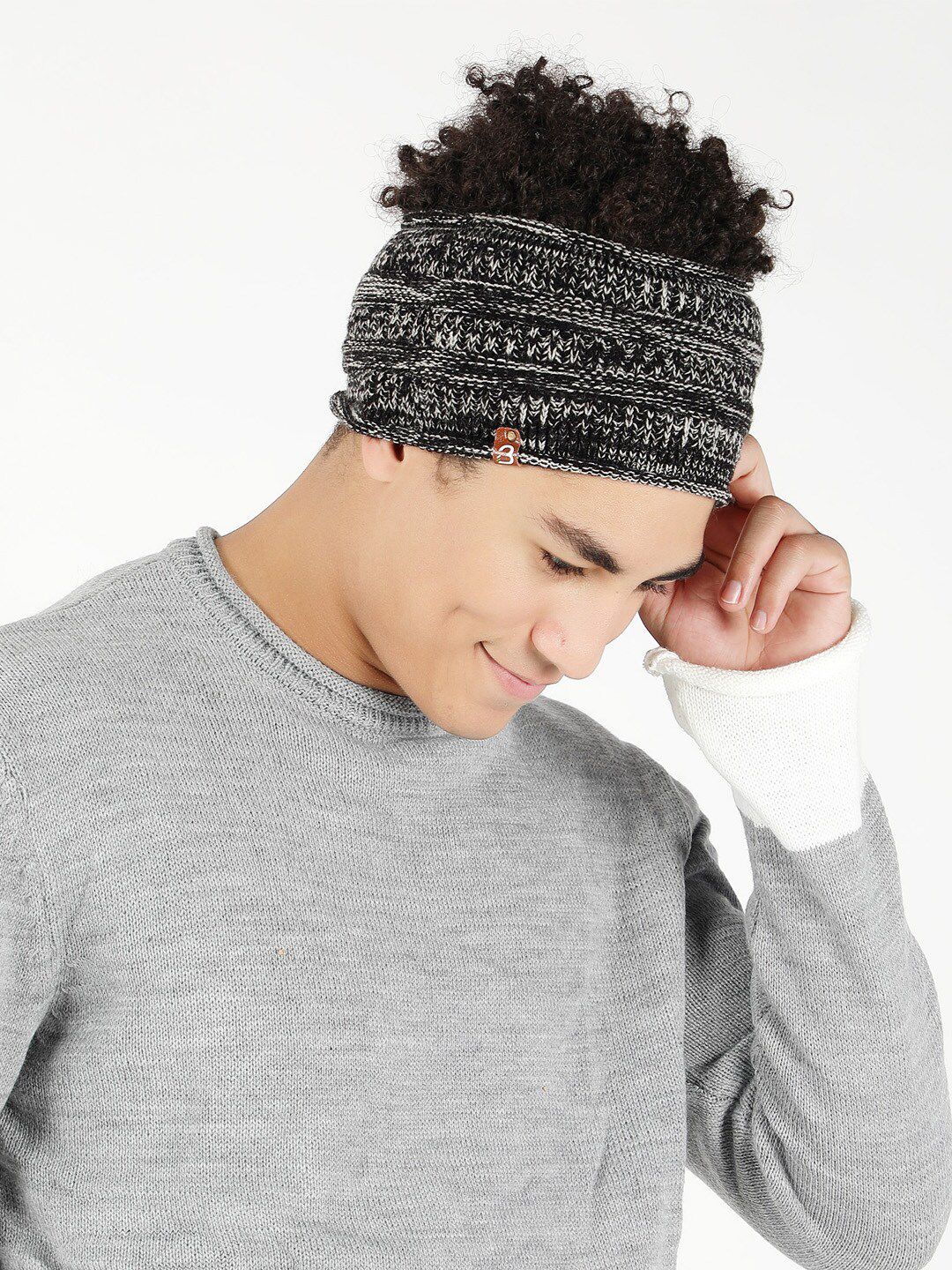 Bharatasya Heathered Knitted Woollen Headband Earwarmer-image-41