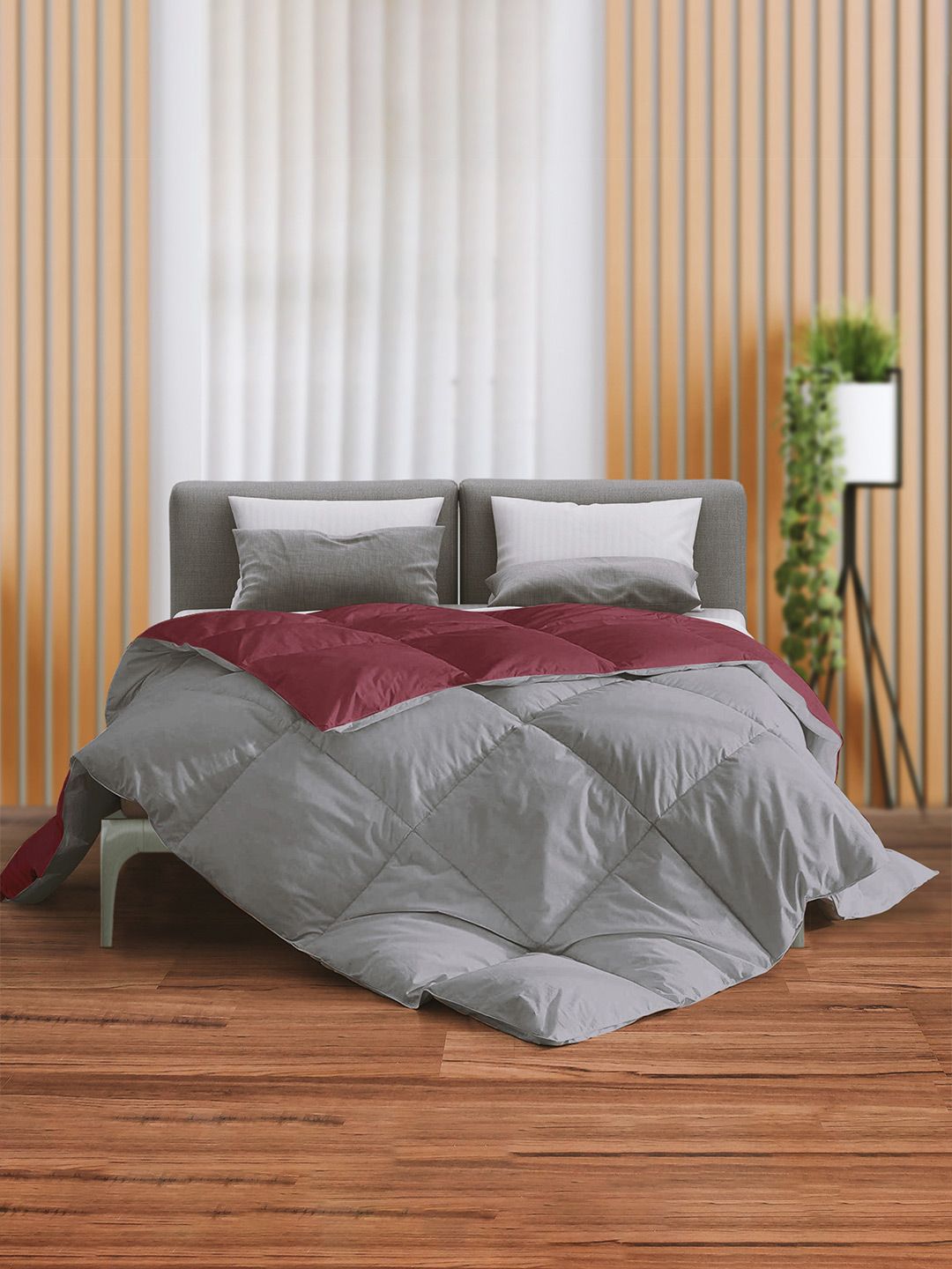 THE SLEEP COMPANY Beige & Brown Reversible Microfiber AC Room Double Bed Comforter-image-43