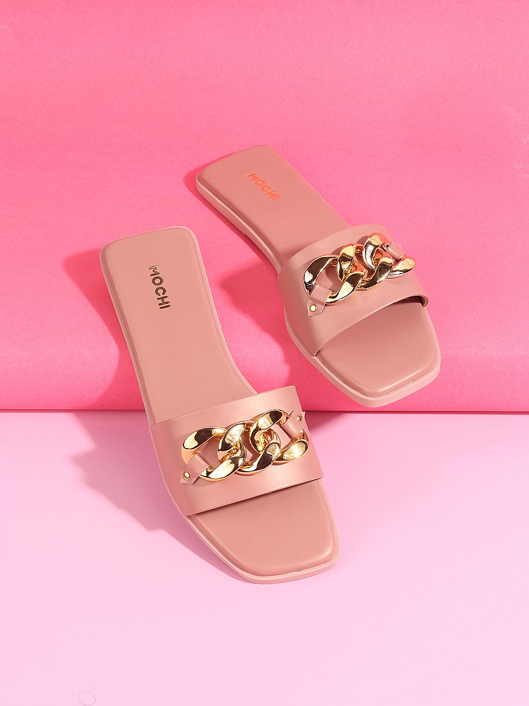 Mochi Women Pink Embellished Open Toe Flats-picture-32
