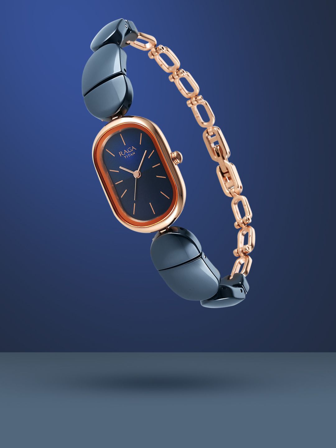 Titan Women Blue Brass Dial & Blue Ceramic Bracelet Style Straps Analogue Watch-image-32