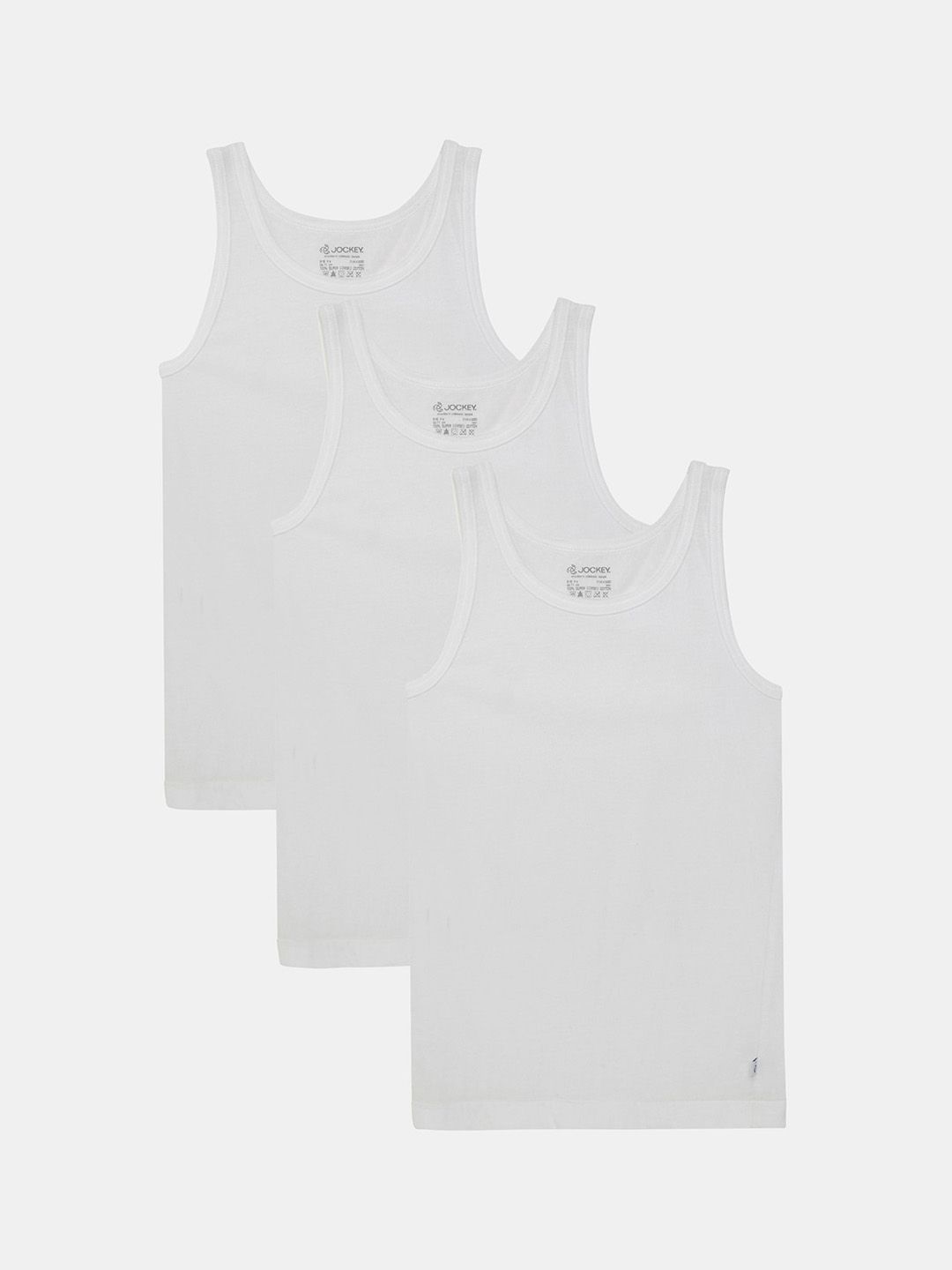 Jockey Boys Pack Of 3 Super Combed Cotton Sleeveless Vest - 3320