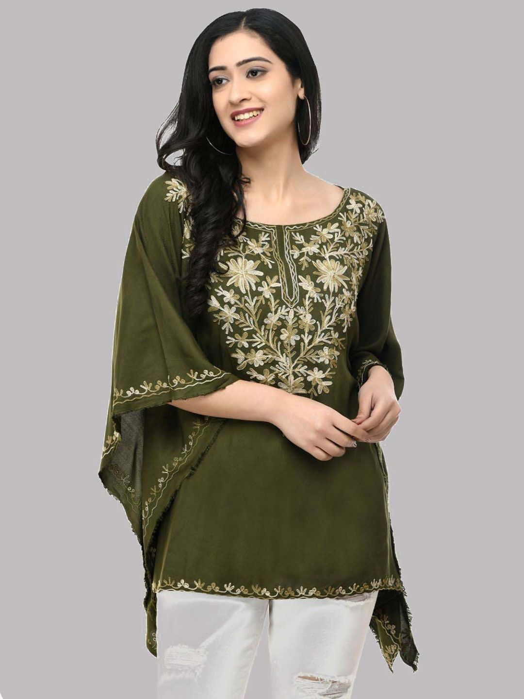 SAAKAA Floral Embroidered Kaftan Top-image-39