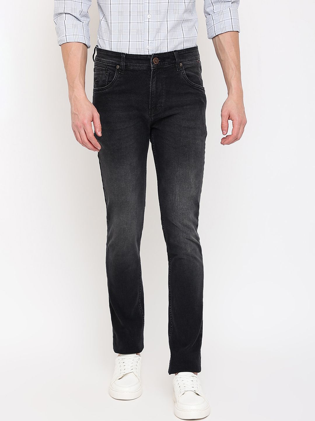 Cantabil Men Mid Rise Light Fade Regular Fit Cotton Jeans-picture-12