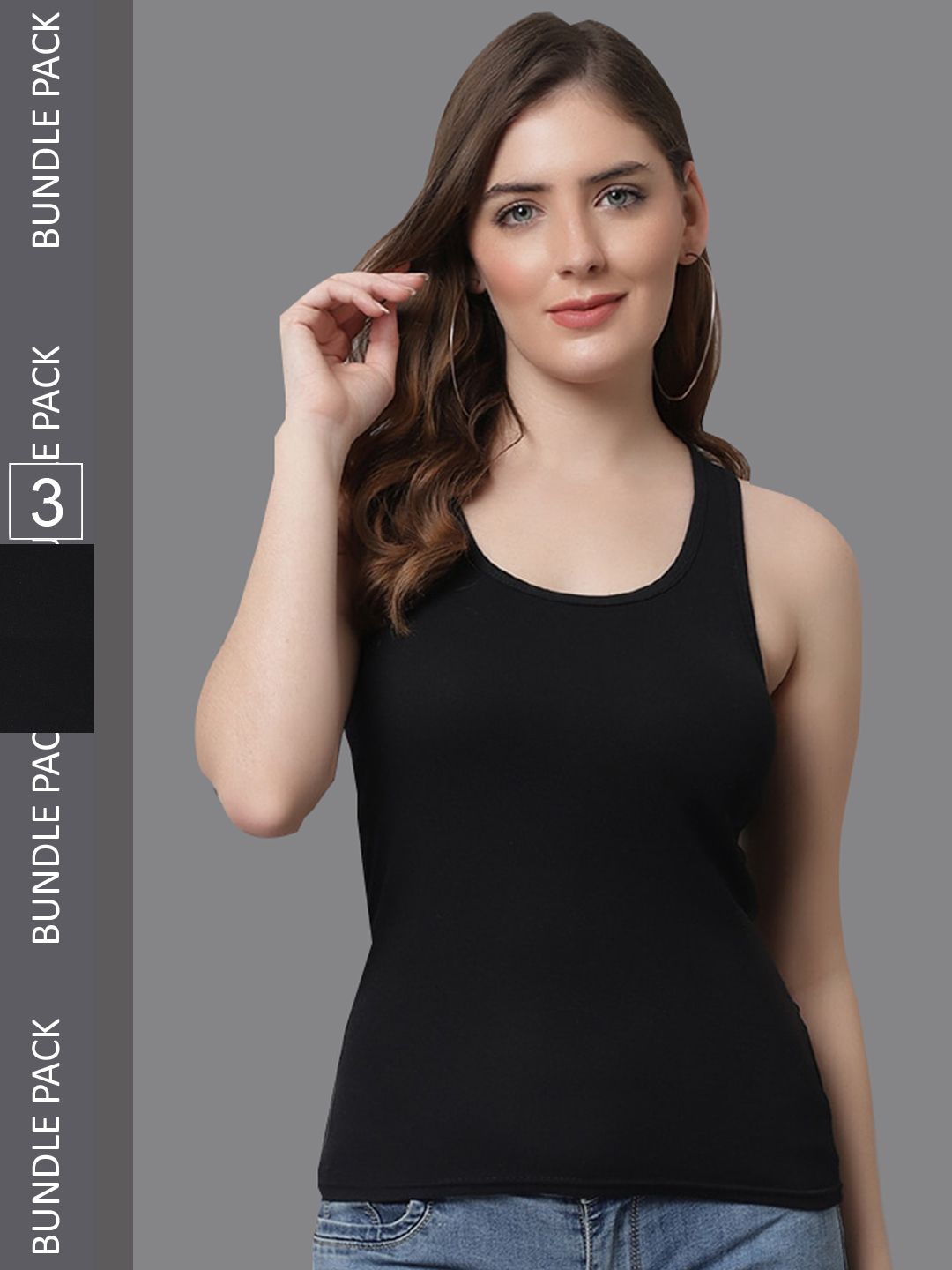 KEX Women Pack Of 3 Non-Padded Camisoles-picture-37