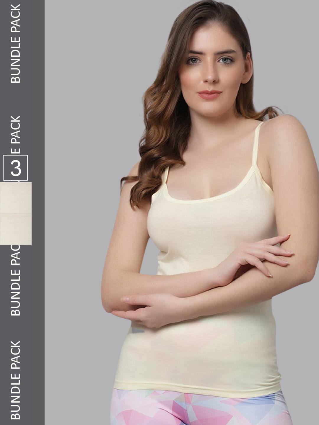 KEX Women Pack Of 3 Cotton Camisoles-picture-21