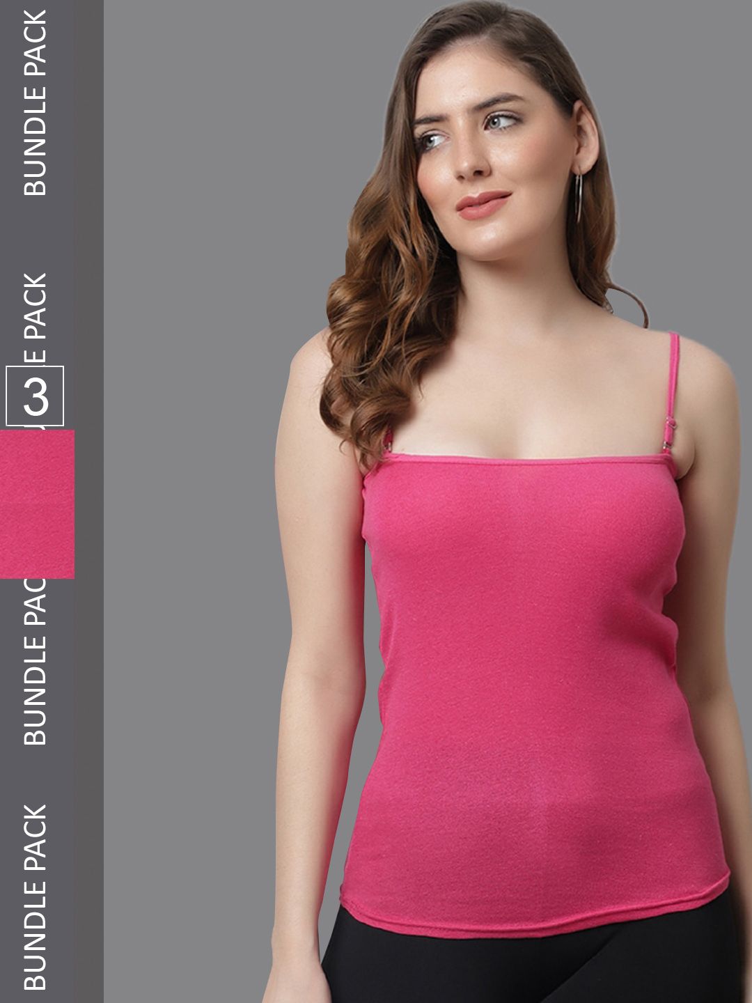 KEX Women Pack Of 3 Camisoles-picture-34