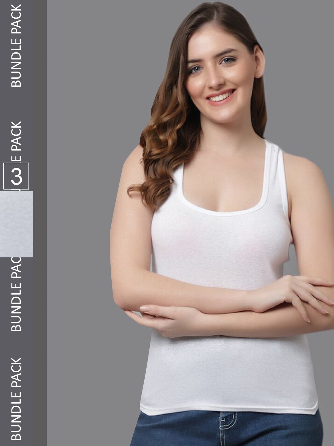 KEX Women Pack Of 3 Non-Padded Tank Top Camisole-picture-43