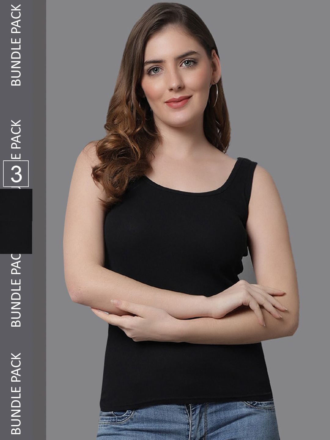 Kex Women Pack Of 3 Cotton  Round Neck Tank Top Camisoles-picture-32