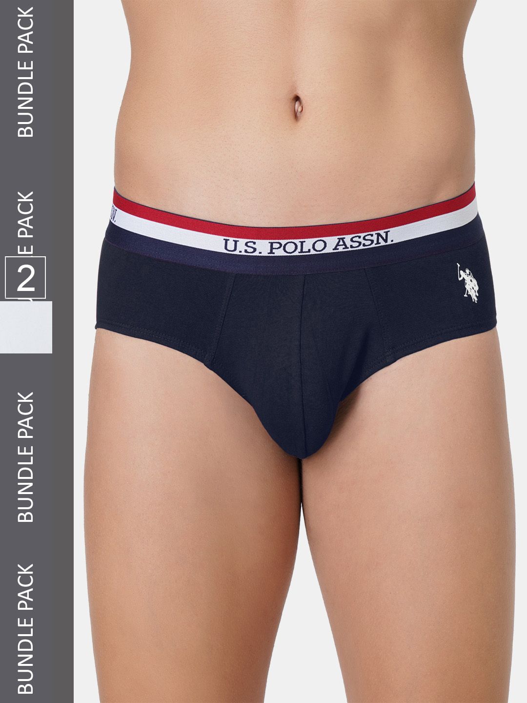 U.S. Polo Assn. Men Pack Of 2 Mid Rise Basic Anti Bacterial Briefs-picture-29