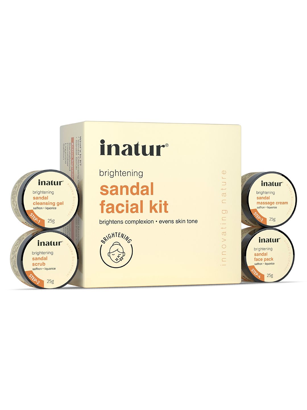 Inatur 4-Piece Sandal Fairness Facial Pack 100 g-picture-37