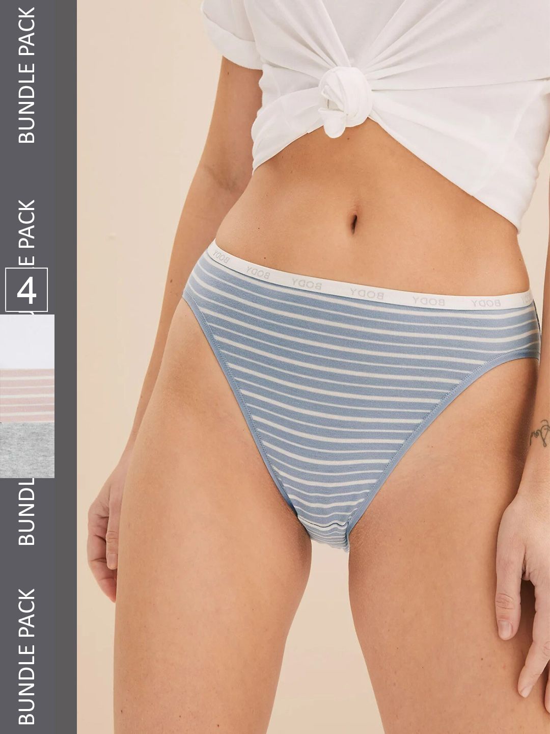 Marks & Spencer Women Pack Of 4 Cotton Basic Briefs-picture-41