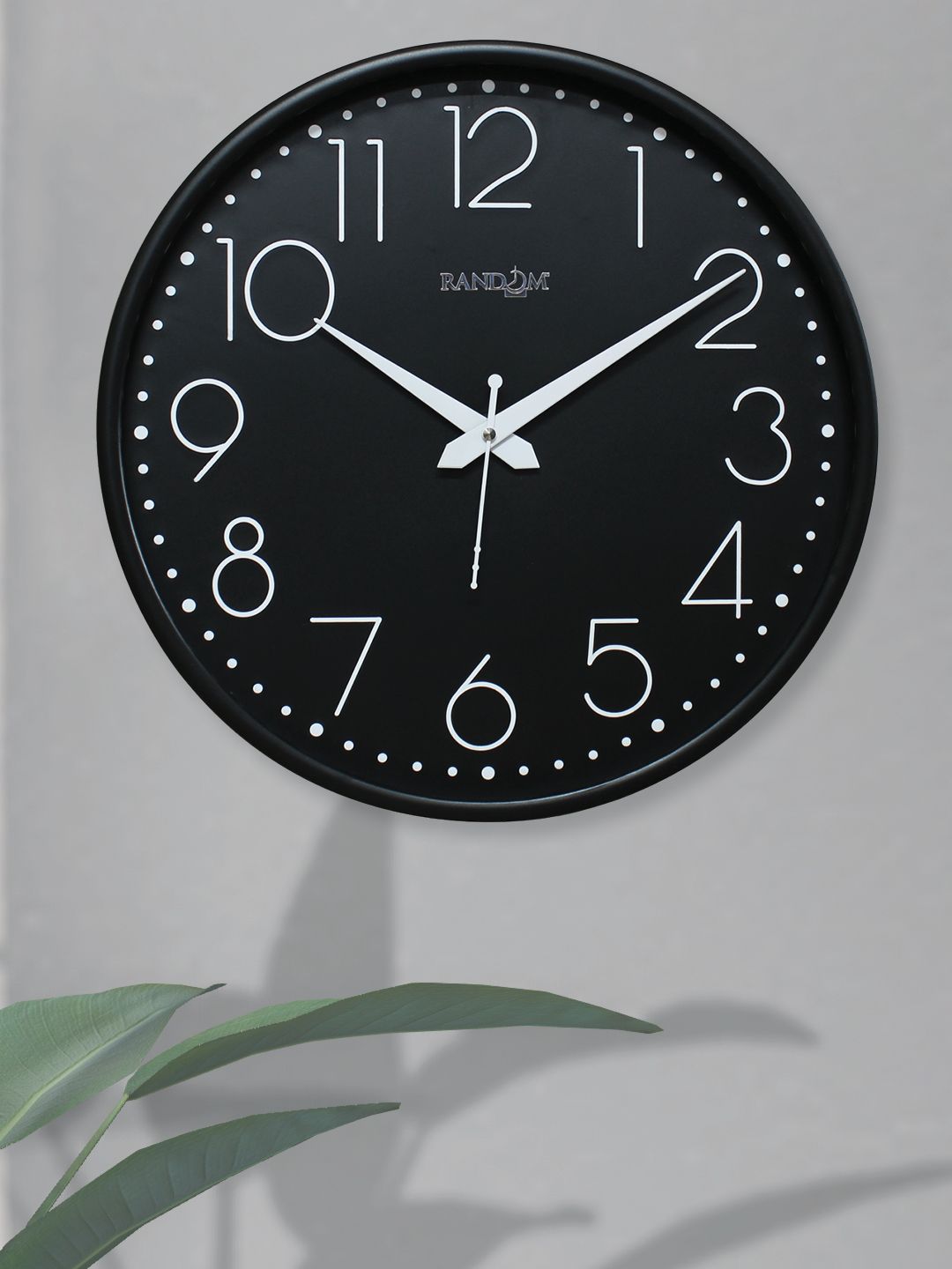 RANDOM Embossed Black & White Textured Contemporary Wall Clock-picture-12
