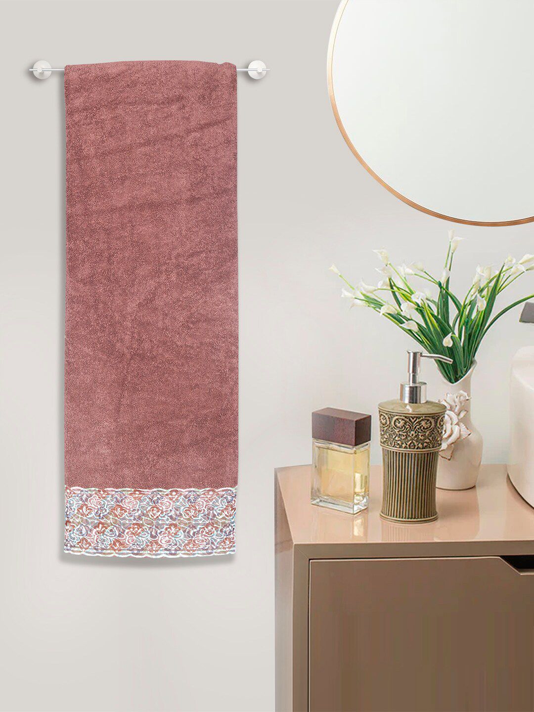 RANGOLI Sun Shine Brown Set Of 3 550 GSM Absorbent Pure Cotton Towels-image-37