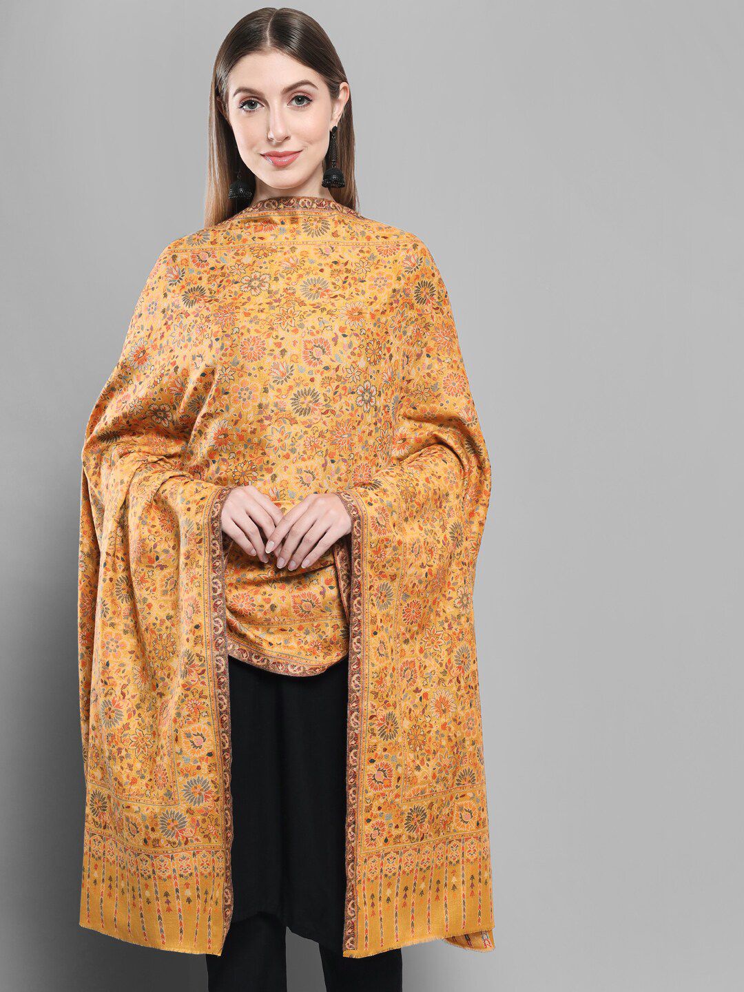 Zamour Women Woven-Design Pure Wool Soft Shawl-image-8
