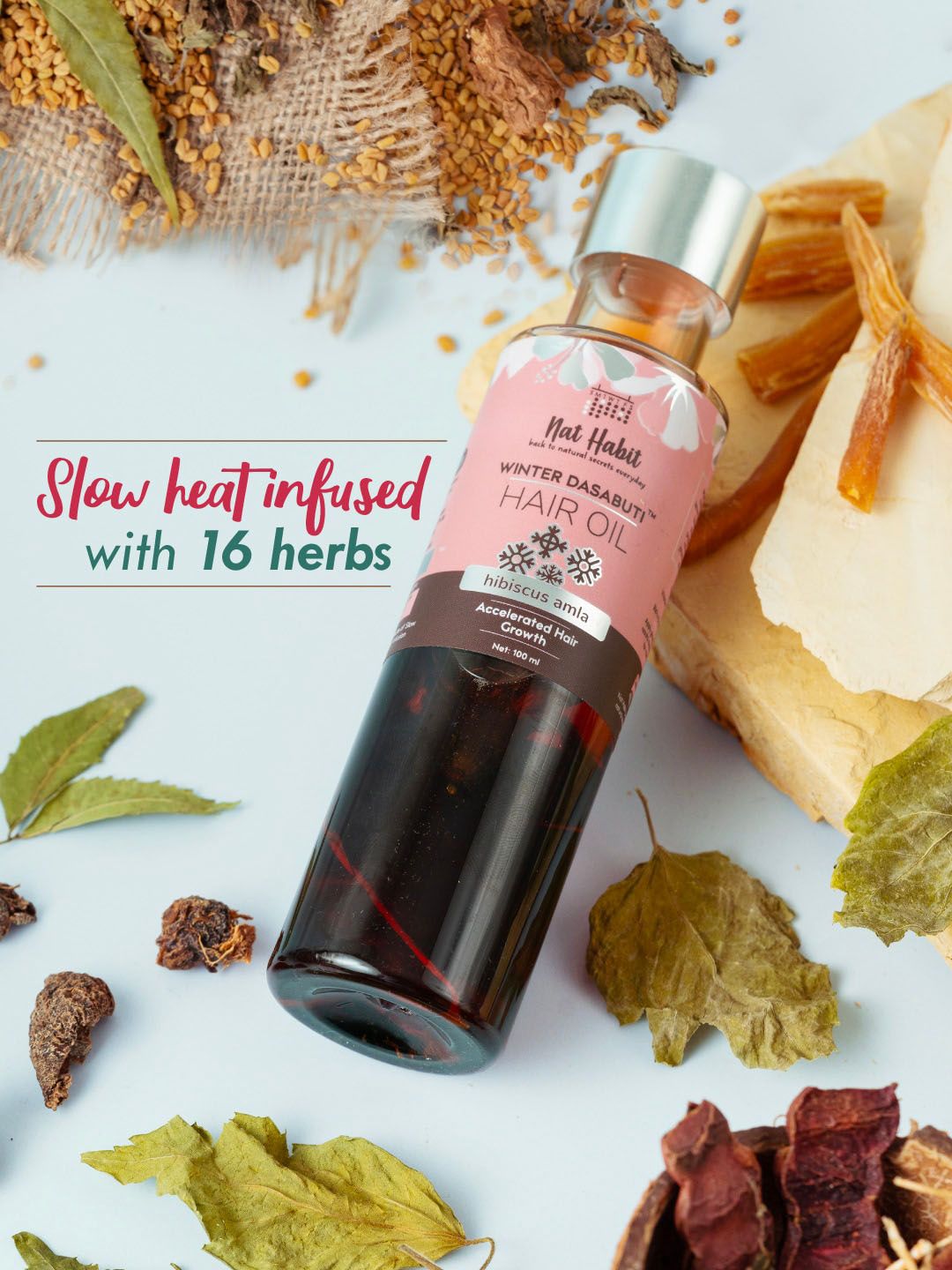 Nat Habit Hibiscus Amla Winter Dasabuti Hair Oil For Accelerated Hair Growth - 100ml-picture-47