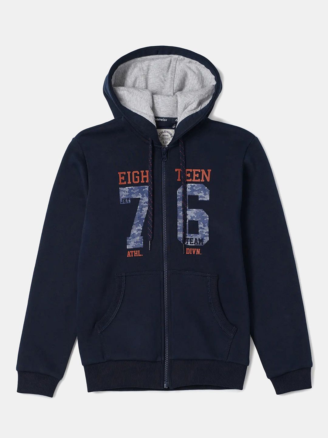 Jockey Boys Super Combed Cotton Rich Fleece Fabric Printed Full Sleeve Hoodie Jacket-AB37-picture-15