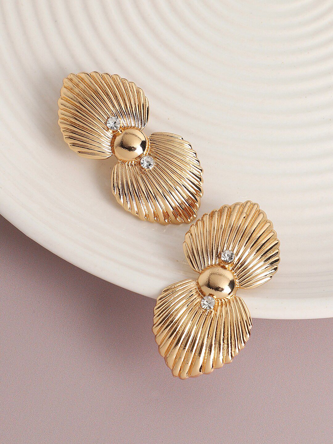 SOHI Gold-Toned Drop Earrings-image-48