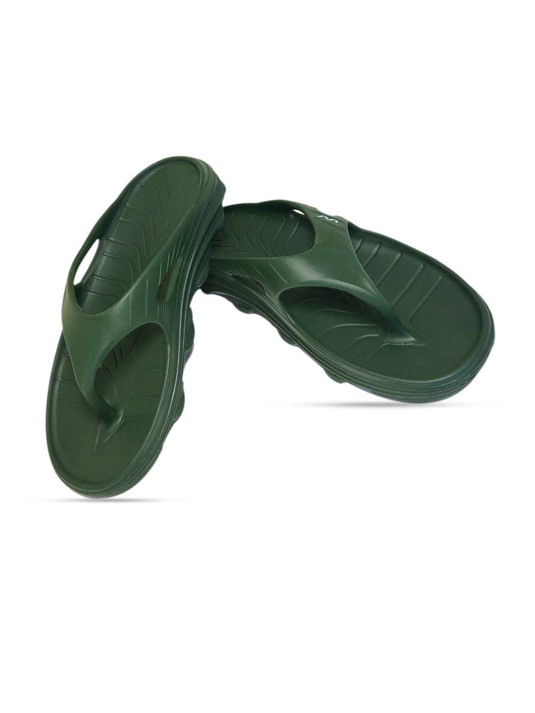 Doubleu Men Olive Green Rubber Thong Flip-Flops-picture-15