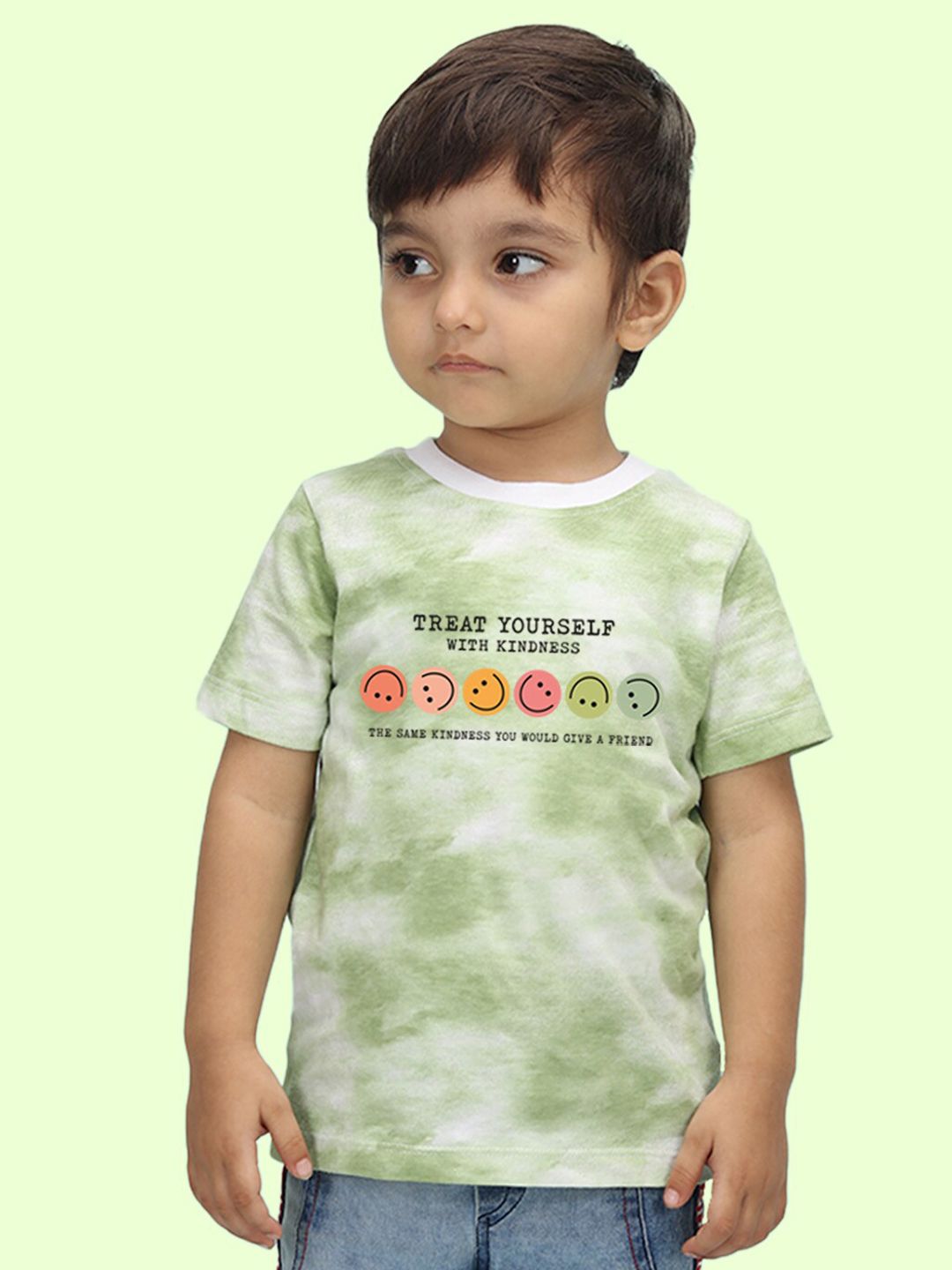 NUSYL Kids Tie & Dye Typography Printed T-shirt-image-6