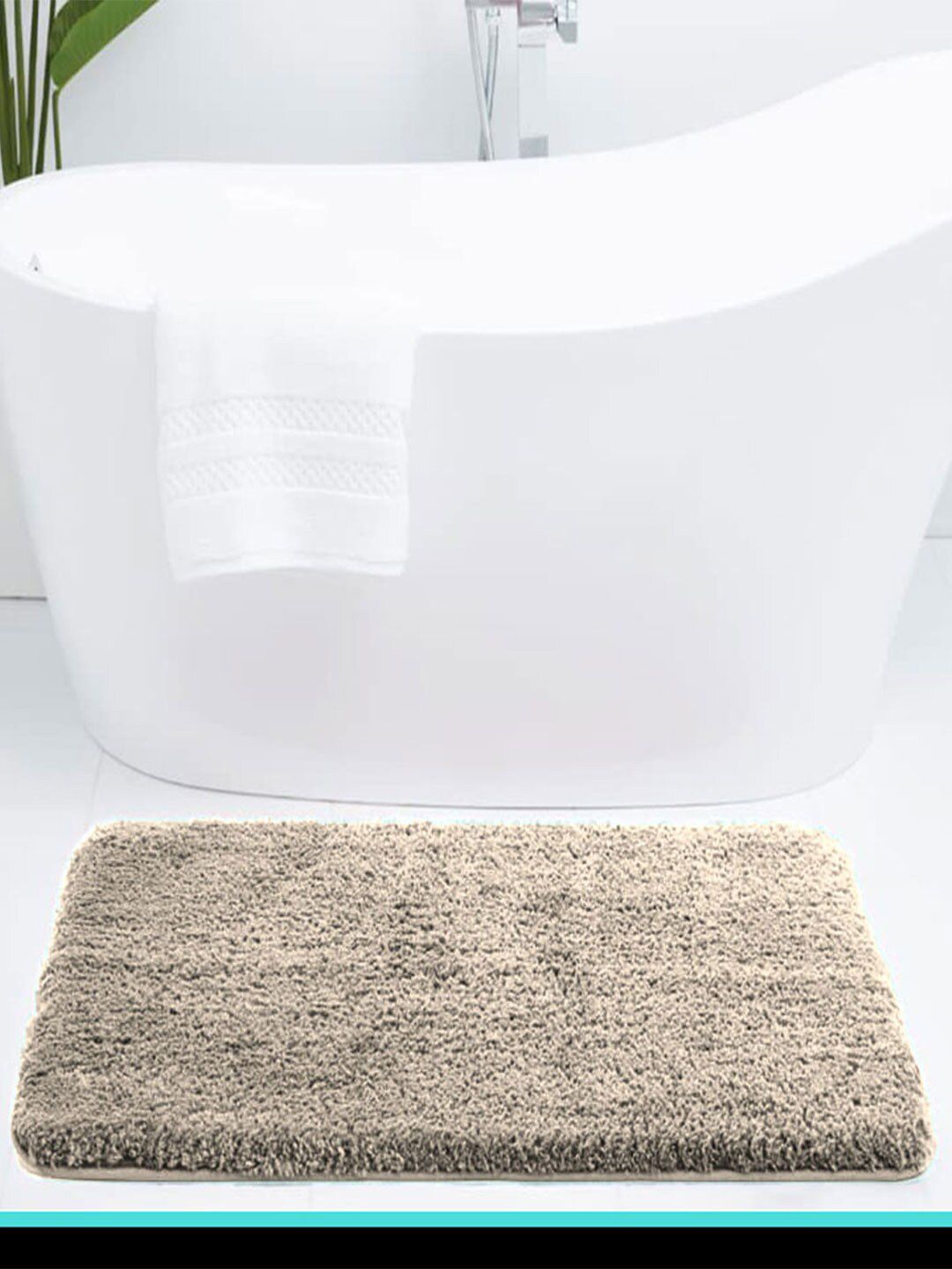 LUXEHOME INTERNATIONAL Vegas Beige 2800 GSM Ultra Soft Microfibre Anti-Skid Bath Rug-picture-56