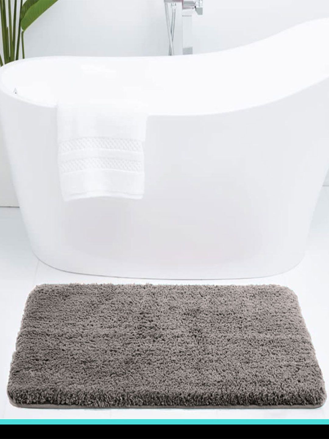 LUXEHOME INTERNATIONAL Vegas Taupe 2800 GSM Ultra Soft Microfiber Anti-Skid Bath Rug-picture-12