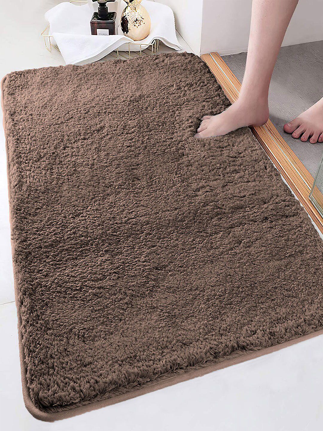 LUXEHOME INTERNATIONAL Vegas Brown 2800 GSM Ultra Soft Microfiber Anti-Skid Bath Rug-image-43