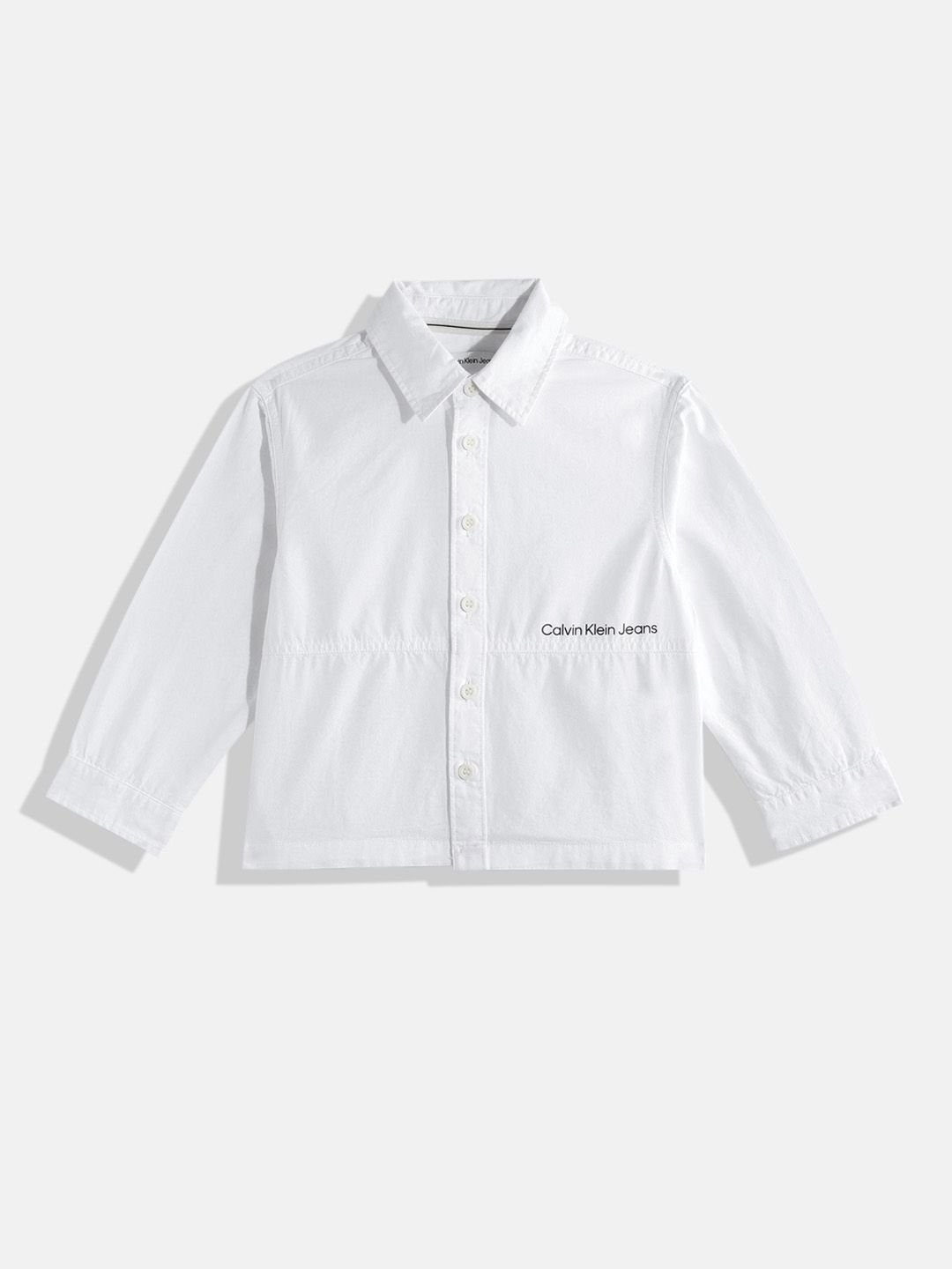 Buy Calvin Klein Jeans Mini Logo Solid Poplin Shirt - NNNOW.com