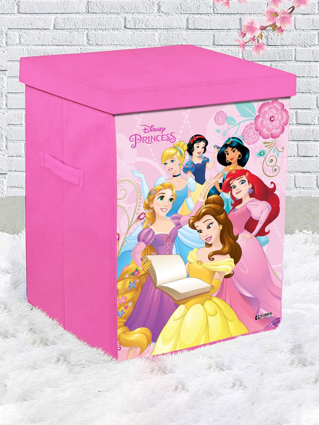 Kuber Industries Pink Disney Princess Printed Laundry Basket-picture-26