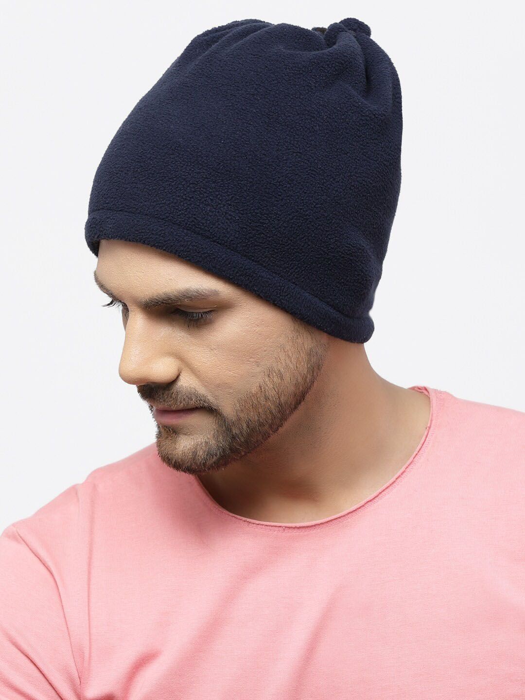 513 Solid Fleece Reversible Beanie With Neck Warmer & With Face Mask Headband-picture-11