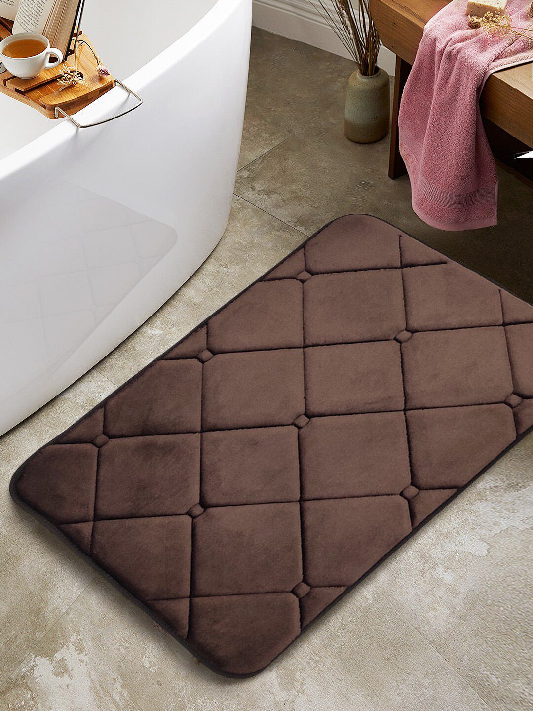 BIANCA Luxor Brown 2000 GSM Memory Foam Anti-Slip Bath Mat-picture-57