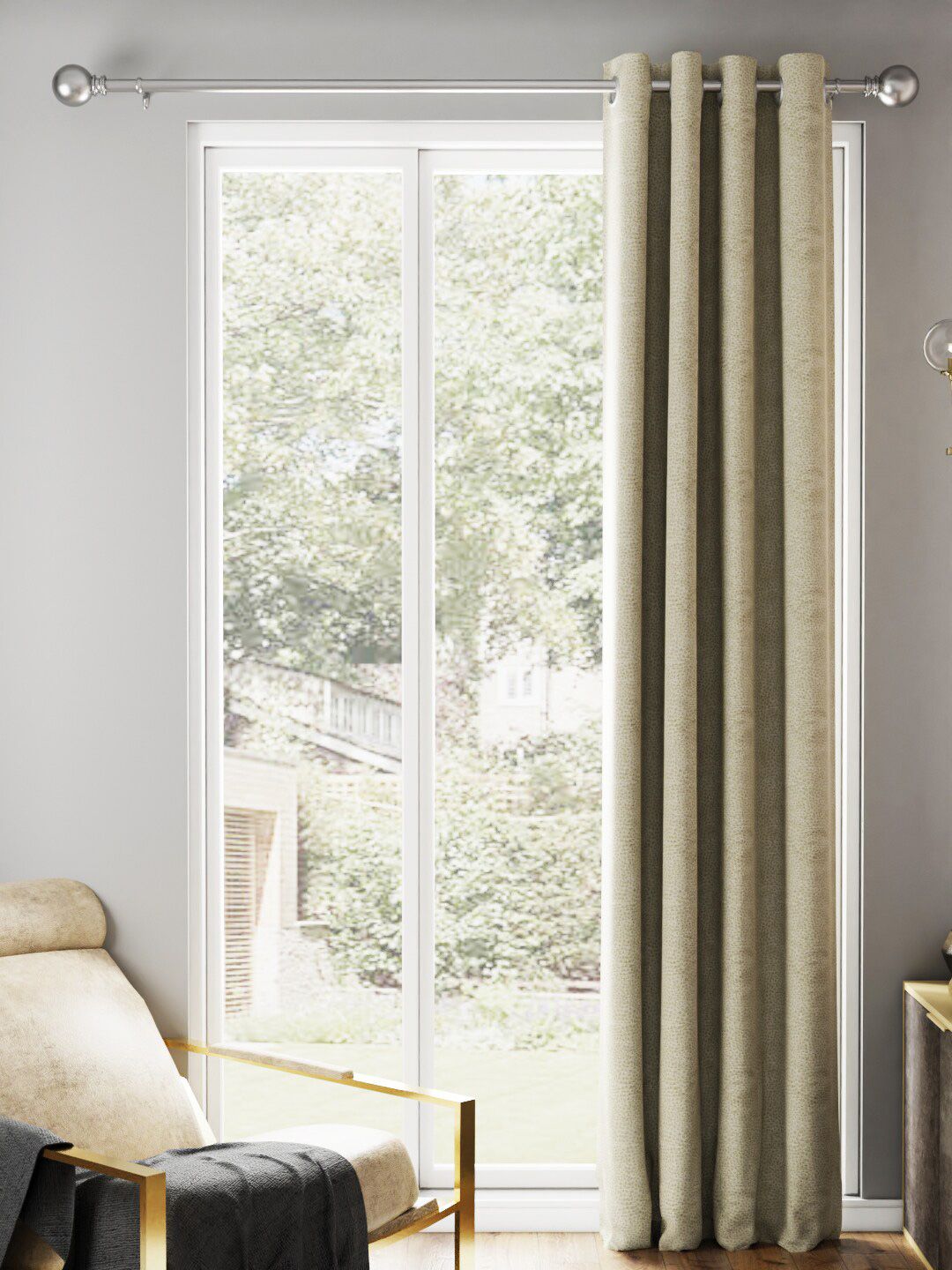 BIANCA Tremezzo Olive Green Black Out Jacquard Door Curtain-picture-15
