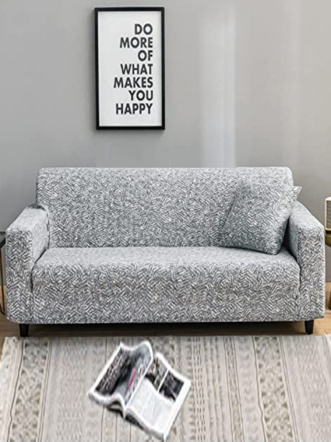 HOUSE OF QUIRK Universal Grey Printed 3-Seater Sofa Slipcovers-image-40