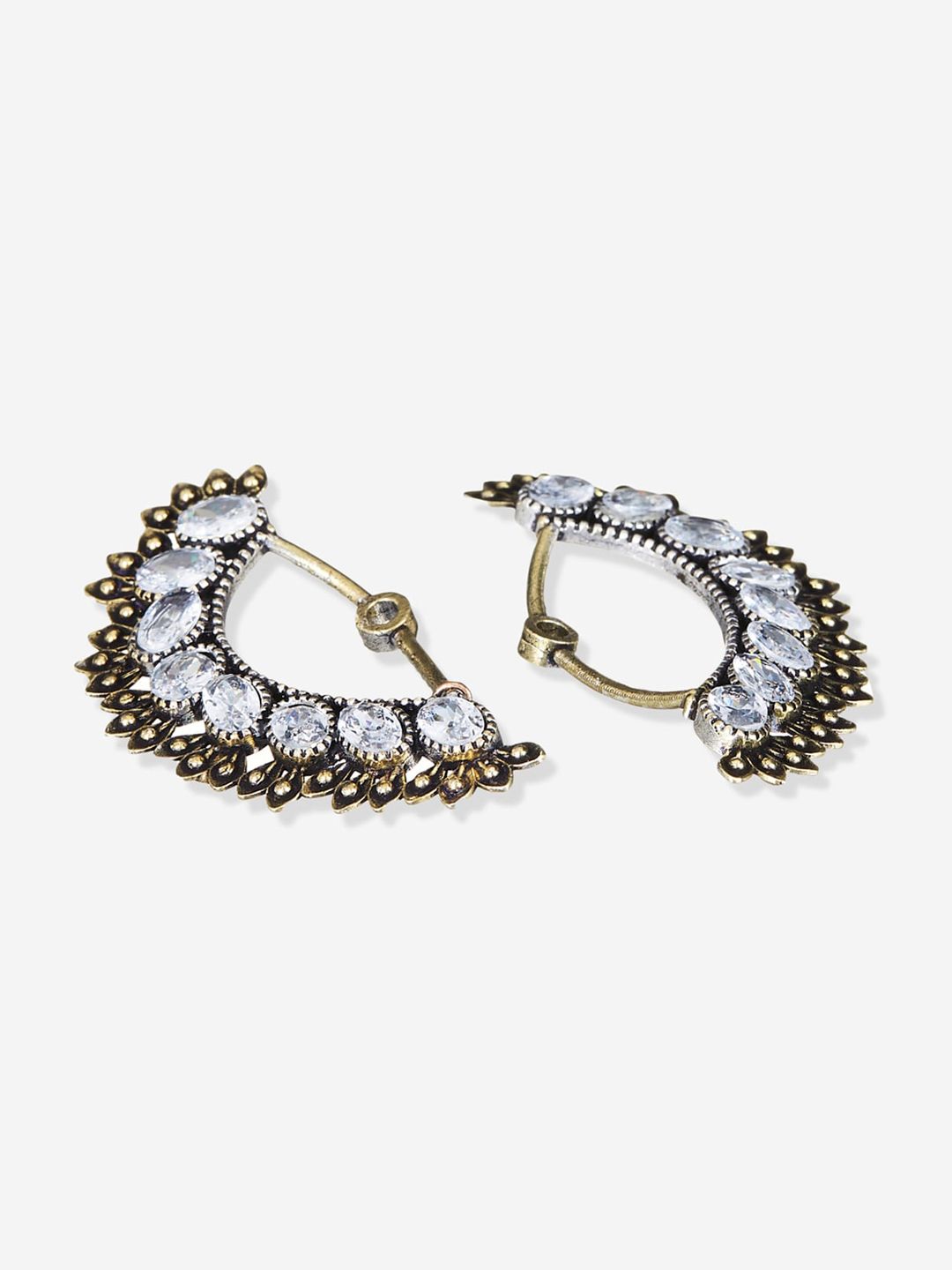 ATIBELLE Silver-Plated Floral Drop Earrings