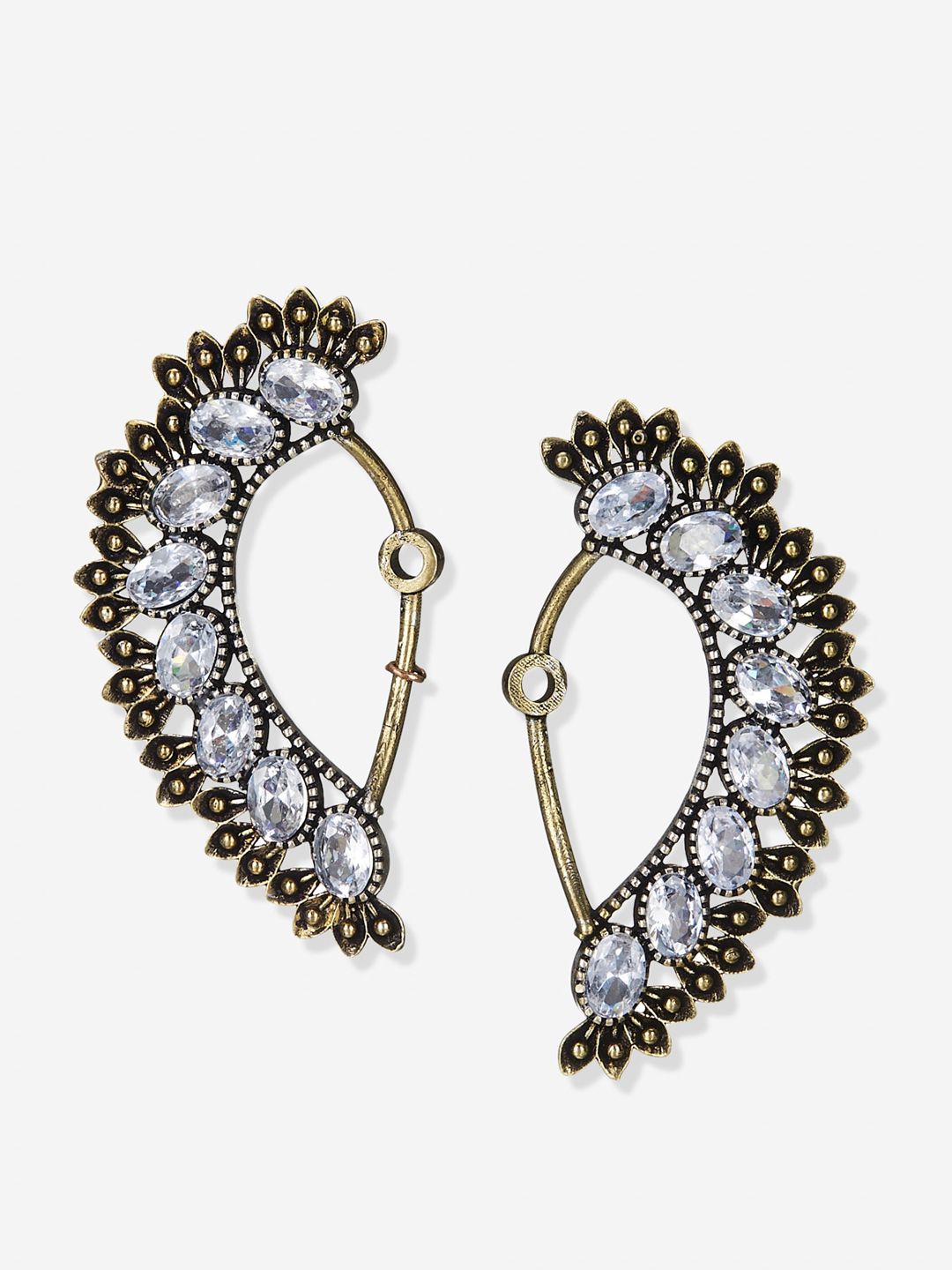 ATIBELLE Silver-Plated Floral Drop Earrings